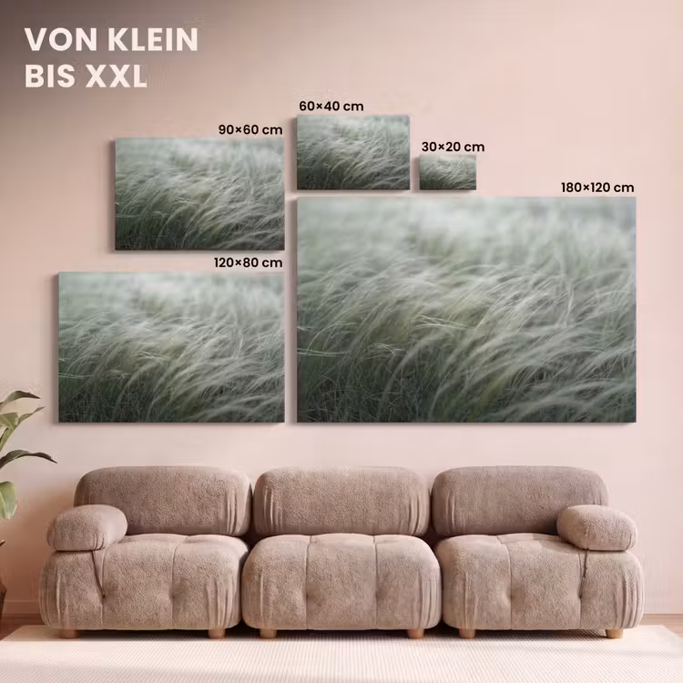 Gras - Wazig - Natuur - Groen - Zacht canvas 2cm klein -Xsfeer8_DE