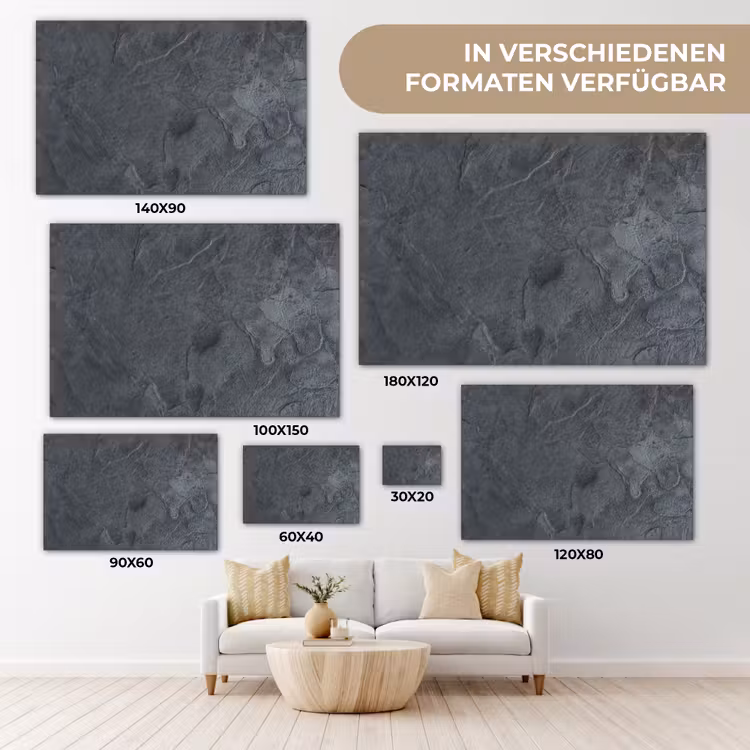 Grijs - Beton - Leisteen - Structuur - Retro canvas 2cm klein -Xsfeer8_DE