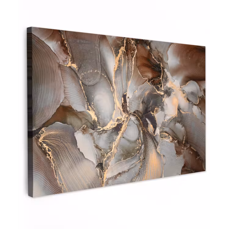 Grijs - Goud - Marmer - Marmerlook canvas 2cm klein -z3d