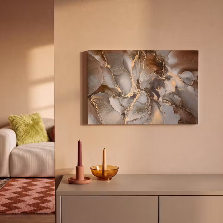 Grijs - Goud - Marmer - Marmerlook canvas 2cm klein -sfeer1