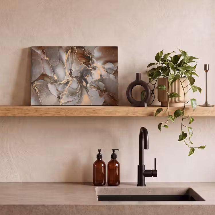 Grijs - Goud - Marmer - Marmerlook canvas 2cm klein -sfeer3