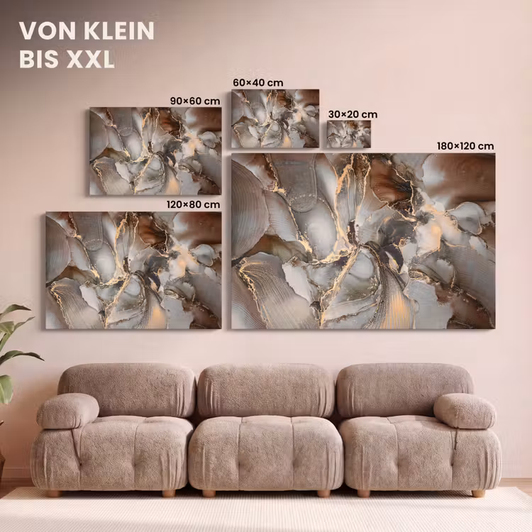 Grijs - Goud - Marmer - Marmerlook canvas 2cm klein -Xsfeer8_DE