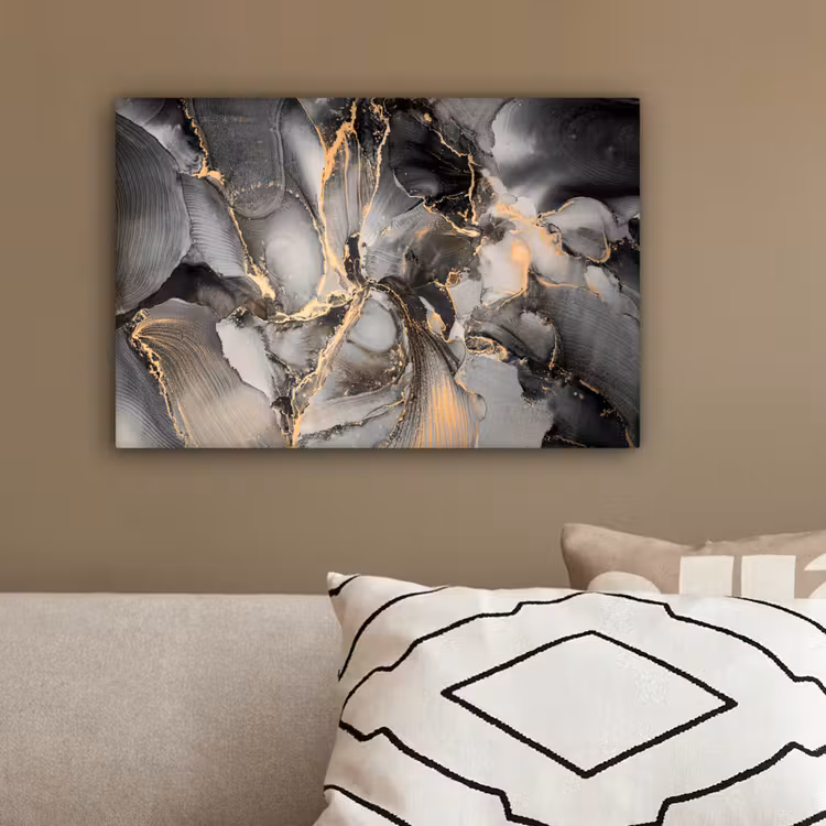 Grijs - Luxe - Goud - Marmer canvas 2cm klein -sfeer6