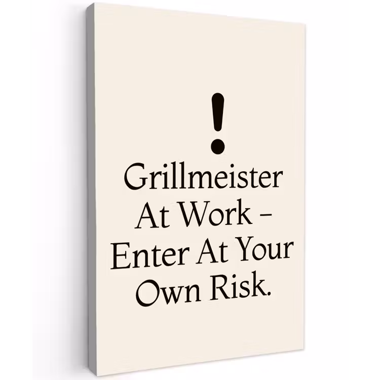 Grill - Uitroepteken - Zwart - Tekst canvas 2cm klein -z3d