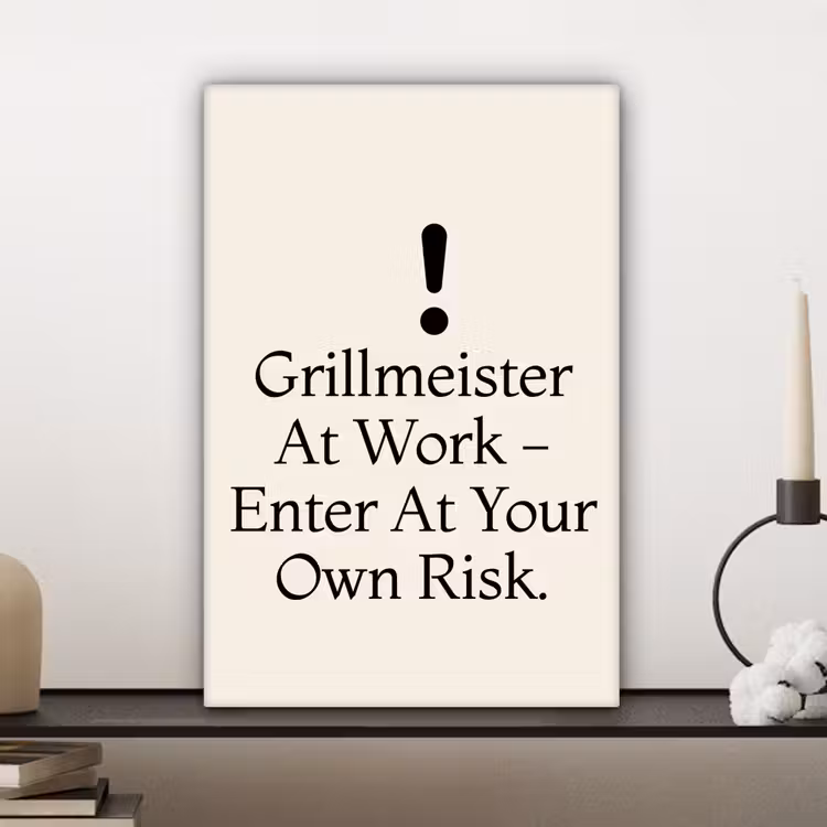 Grill - Uitroepteken - Zwart - Tekst canvas 2cm klein -sfeer6