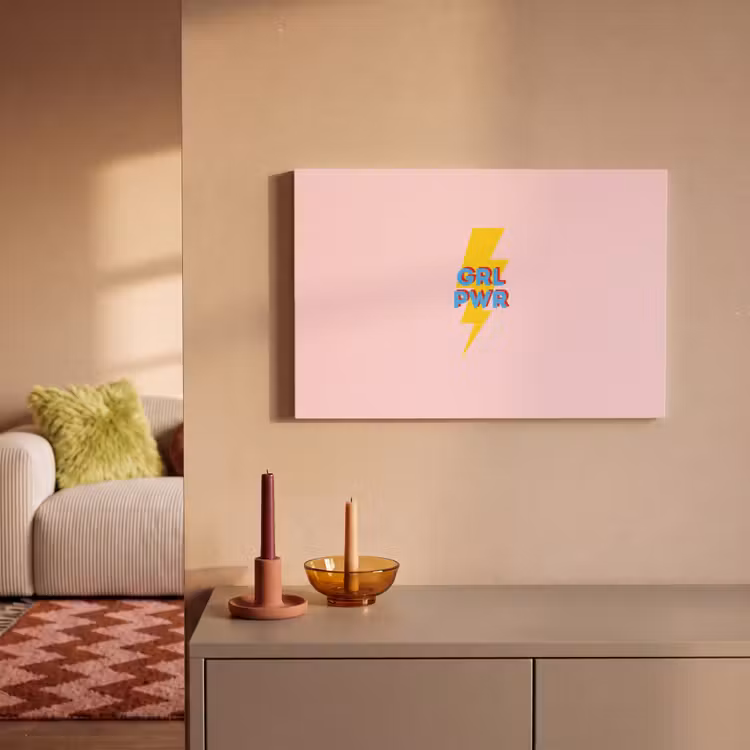 Grl pwr - Bliksem - Roze canvas 2cm klein -sfeer1