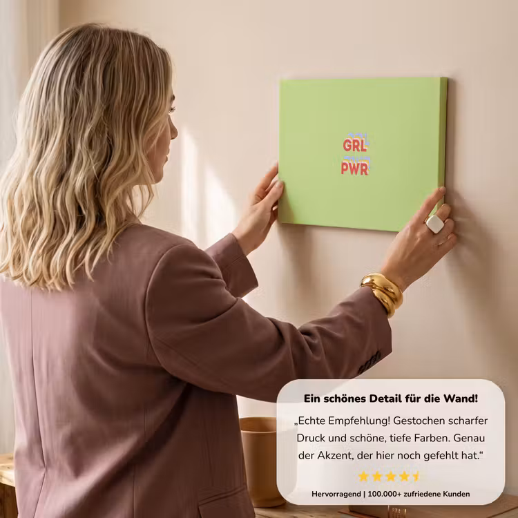 Grl pwr - Groen - Rood - 3D canvas 2cm klein -sfeer3