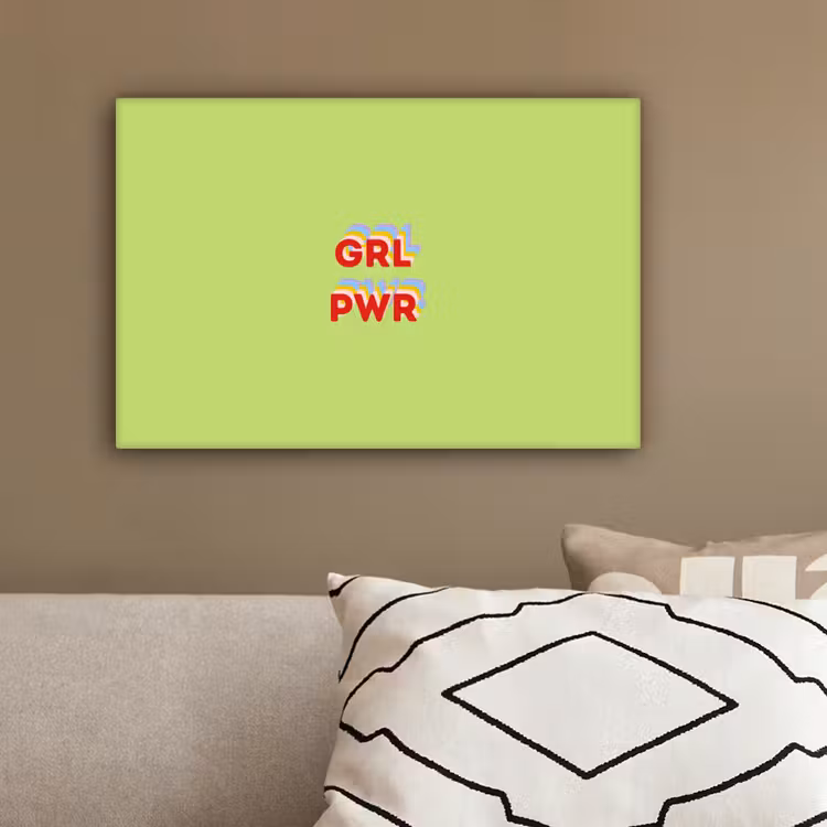 Grl pwr - Groen - Rood - 3D canvas 2cm klein -sfeer6