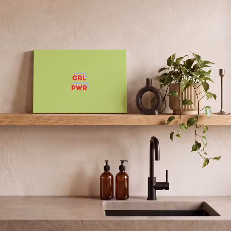 Grl pwr - Groen - Rood - 3D canvas 2cm klein -uniquesellingpoint_afwerking-onlywow_DE