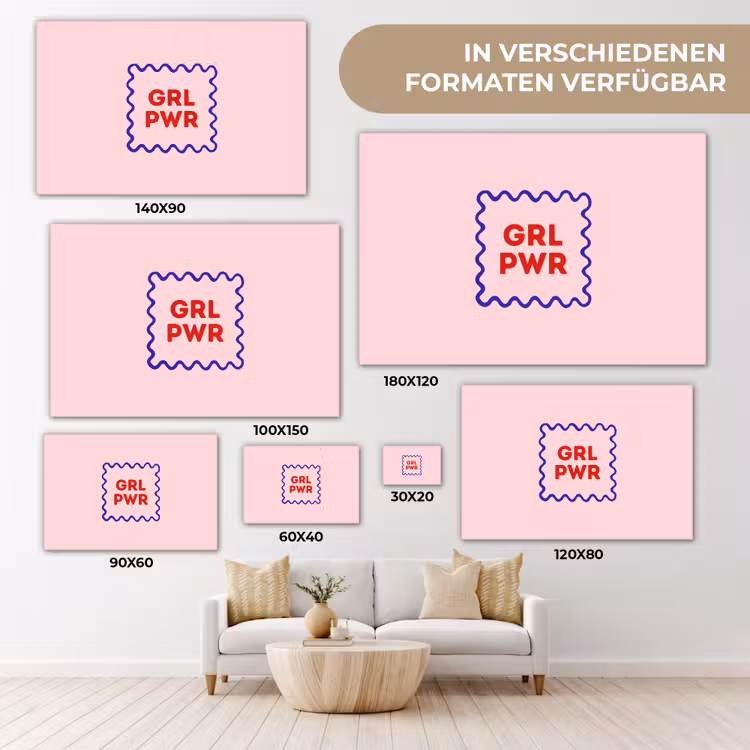 Grl pwr - Roze - Kader canvas 2cm klein -Xsfeer8_DE