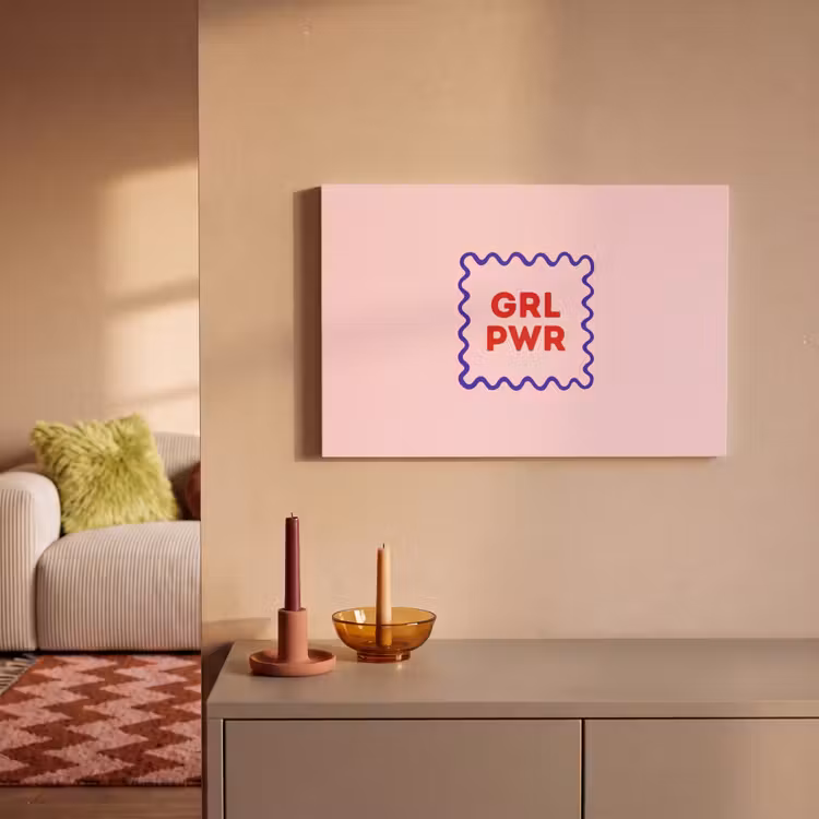 Grl pwr - Roze - Kader canvas 2cm klein -sfeer1