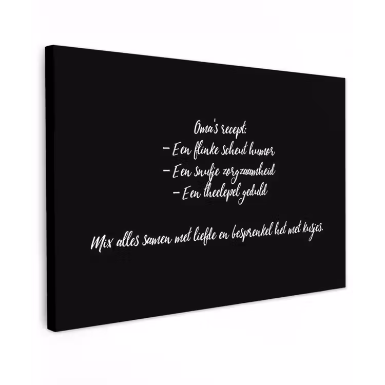 Oma's recept - Koken - Quotes - Spreuken - Oma canvas 2cm klein -z3d