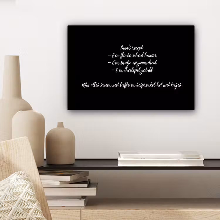Oma's recept - Koken - Quotes - Spreuken - Oma canvas 2cm klein -sfeer6
