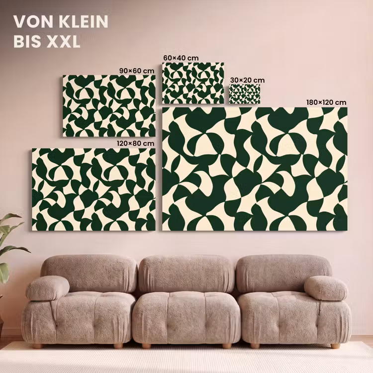 Groen - Organische vlakken - Crème canvas 2cm klein 34 -Xsfeer8_DE