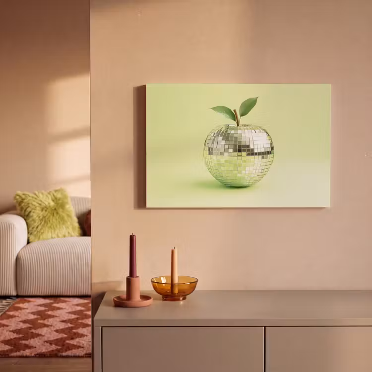 Groen - Disco - Decoratie - Appel canvas 2cm klein -sfeer1