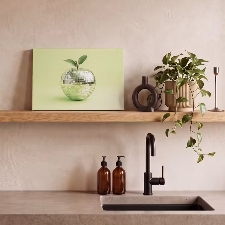 Groen - Disco - Decoratie - Appel canvas 2cm klein -sfeer6