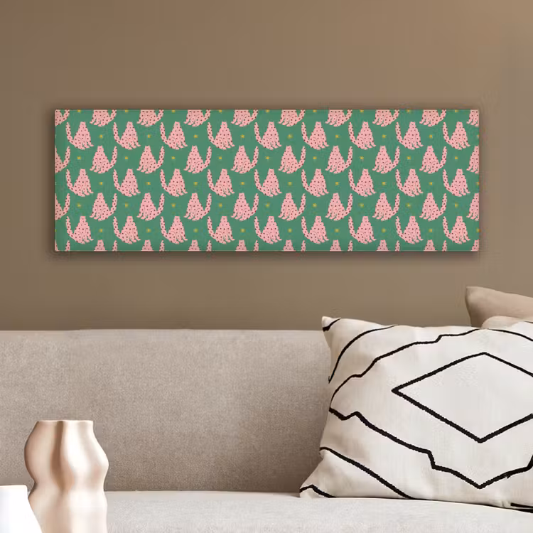 Groen - Katten - Stippen - Sterren canvas 2cm klein 828 -sfeer3