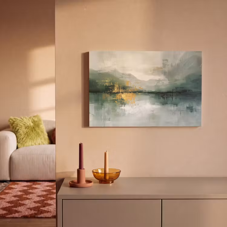 Groen - Modern - Abstract - Goud canvas 2cm klein -sfeer1