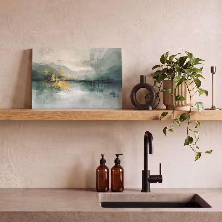 Groen - Modern - Abstract - Goud canvas 2cm klein -sfeer6