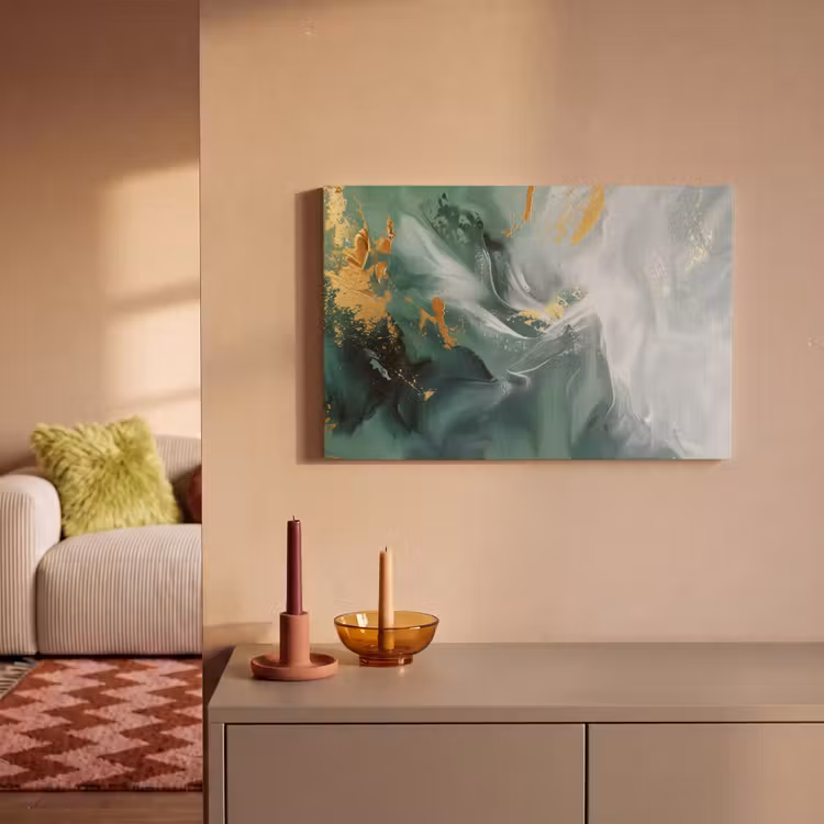 Groen - Modern - Marmer - Abstract canvas 2cm klein -sfeer1