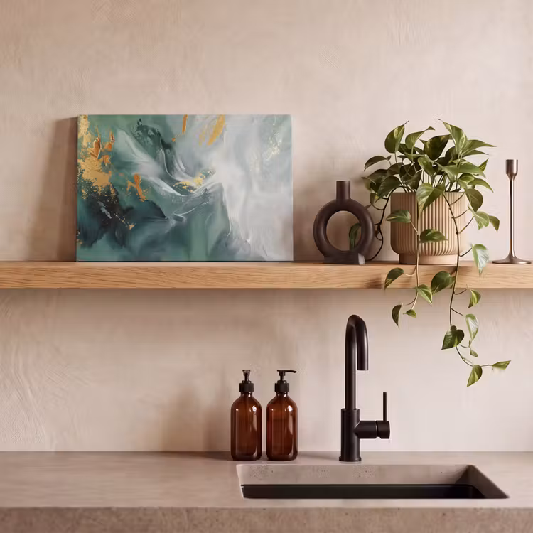 Groen - Modern - Marmer - Abstract canvas 2cm klein -sfeer6