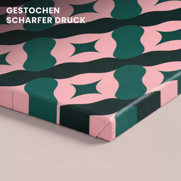 Groen - Roze - Retro - Sterren canvas 2cm klein 34 -closeup_print_DE