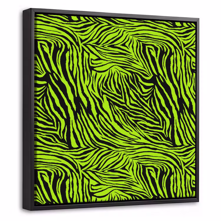 Groen - Zwart - Zebra Canvas met baklijst klein 1124 -threedimensional_3d_global
