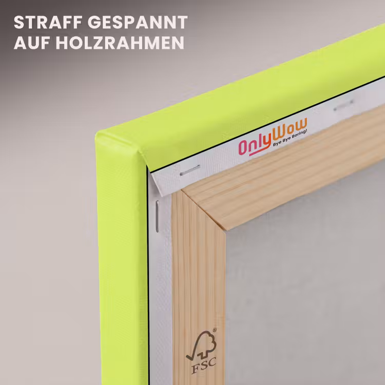 Groen - Smiley - Bonjour - Roze canvas 2cm klein -uniquesellingpoint_afwerking-onlywow_DE