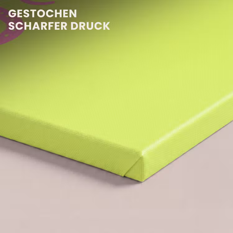 Groen - Smiley - Bonjour - Roze canvas 2cm klein -closeup_print_DE