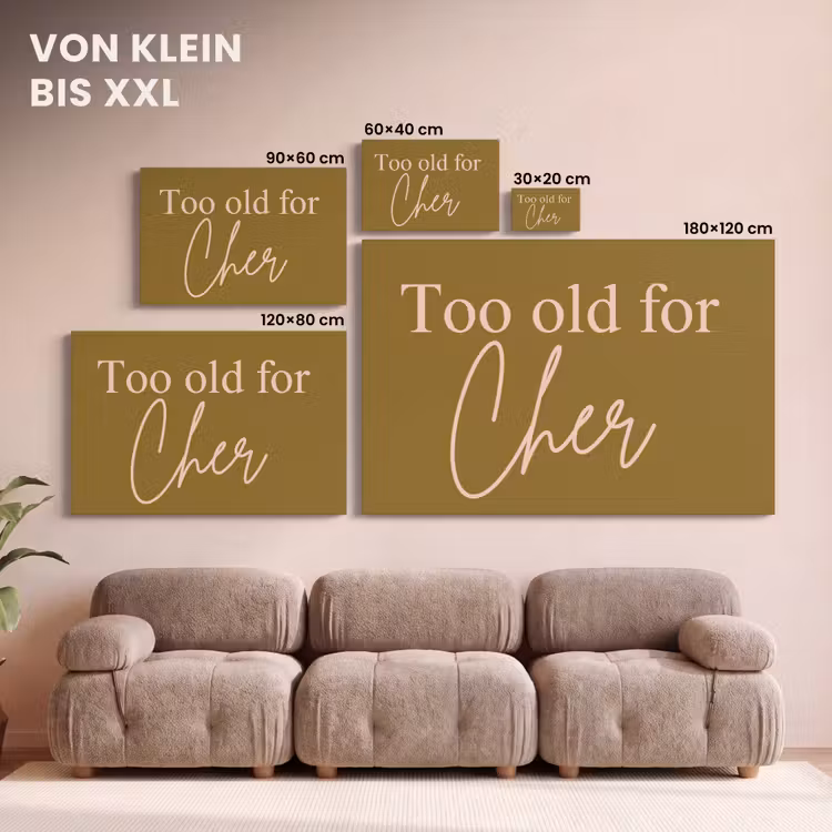 Groen - Too old for cher - Roze canvas 2cm klein -Xsfeer8_DE