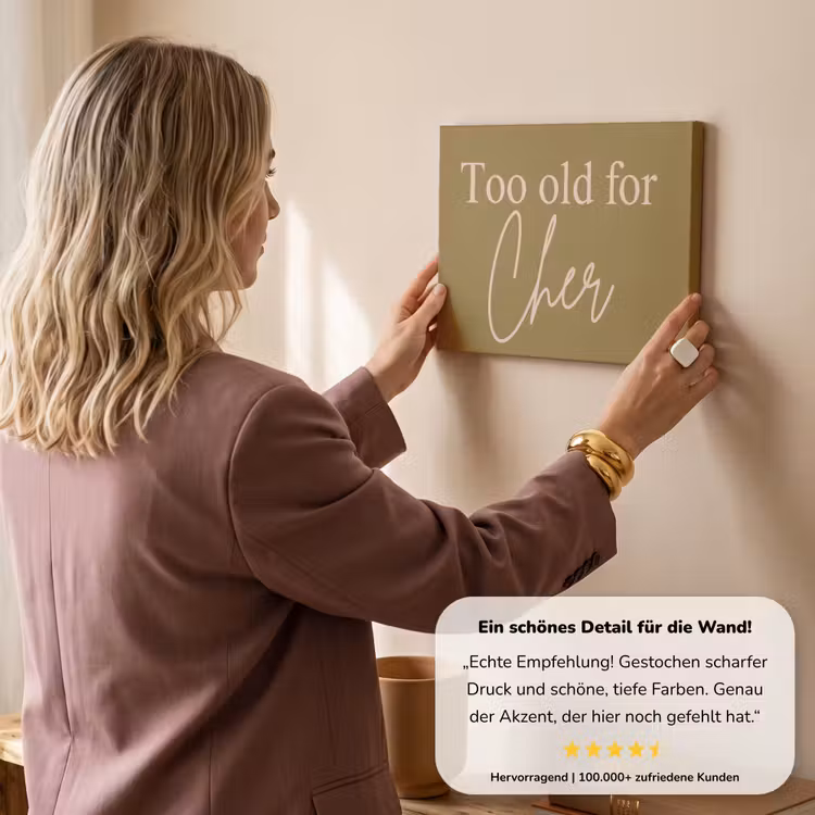Groen - Too old for cher - Roze canvas 2cm klein -Xsfeer7_DE