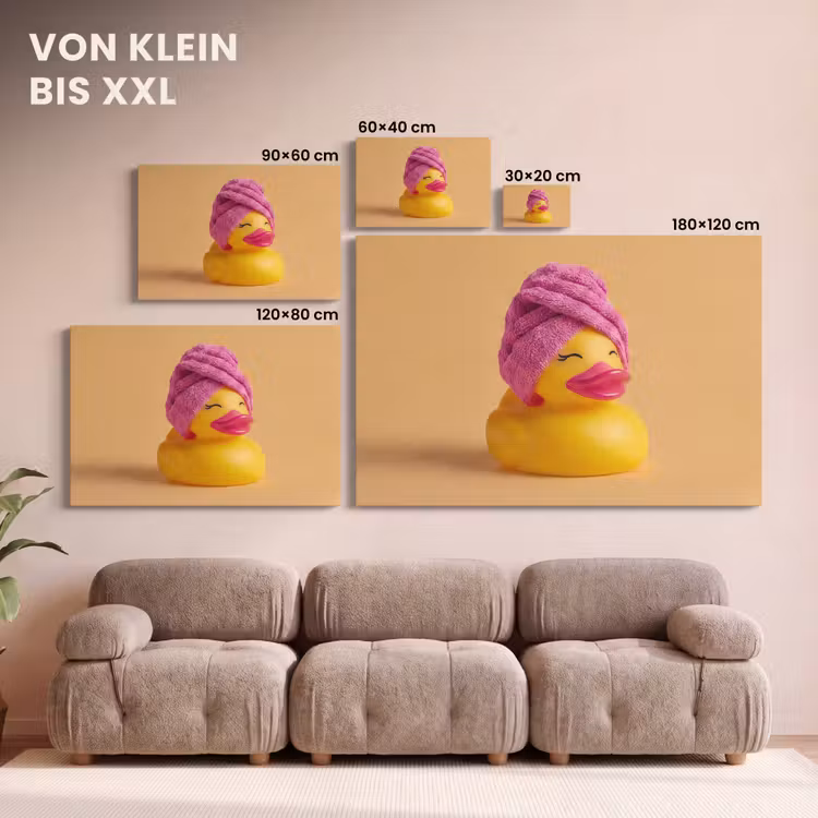 Badeend - Handdoek - Kleurrijk canvas 2cm klein -Xsfeer8_DE