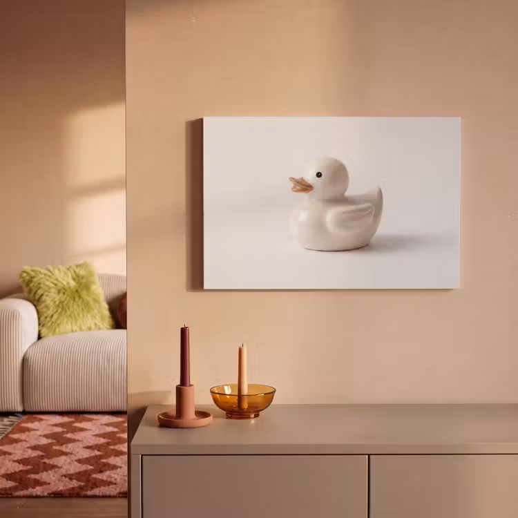 Badeend - Minimalistisch - Wit canvas 2cm klein -sfeer1