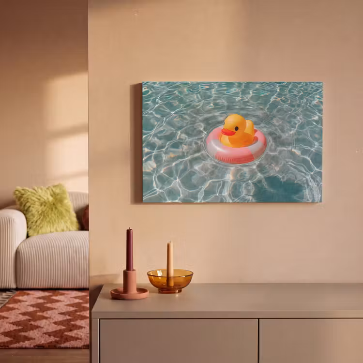 Badeend - Zwemband - Geel canvas 2cm klein -sfeer1