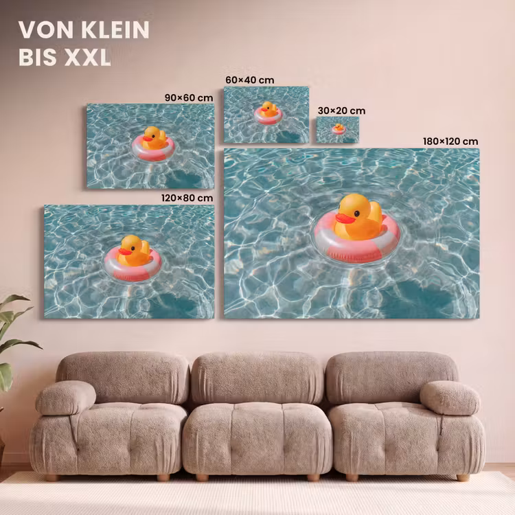 Badeend - Zwemband - Geel canvas 2cm klein -Xsfeer8_DE