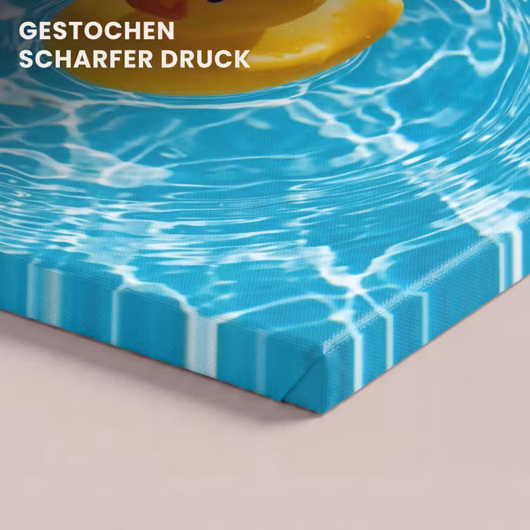 Badeend - Dobberen - Blauw canvas 2cm klein -uniquesellingpoint_afwerking-onlywow_DE