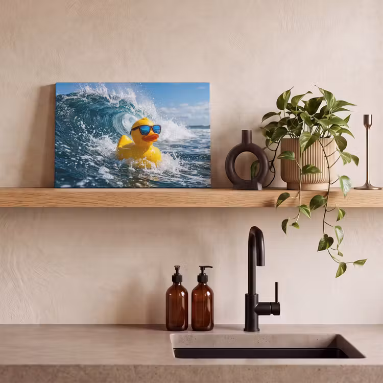 Badeend - Stoer - Golven canvas 2cm klein -closeup_print_DE