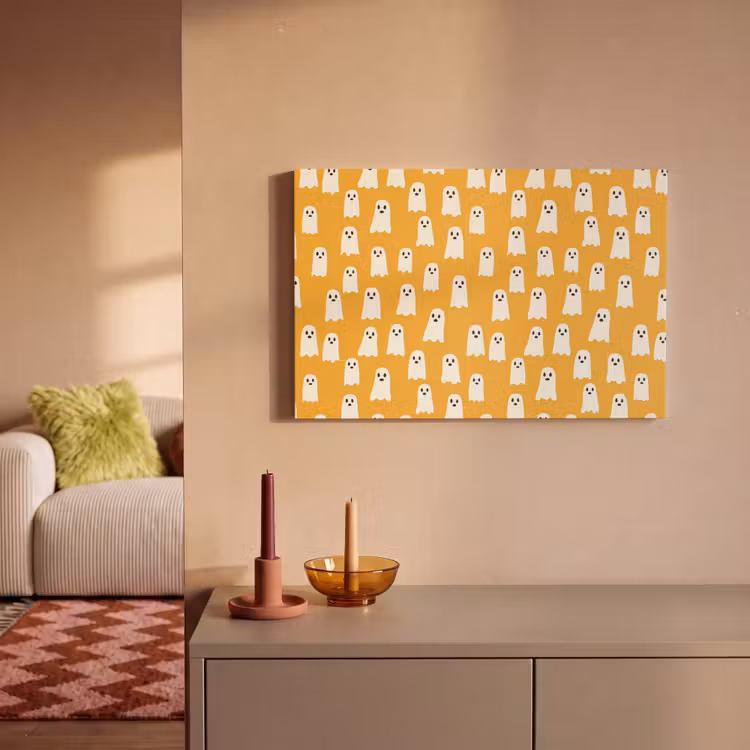 Halloween - Spookjes - Oker canvas 2cm klein 34 -sfeer1