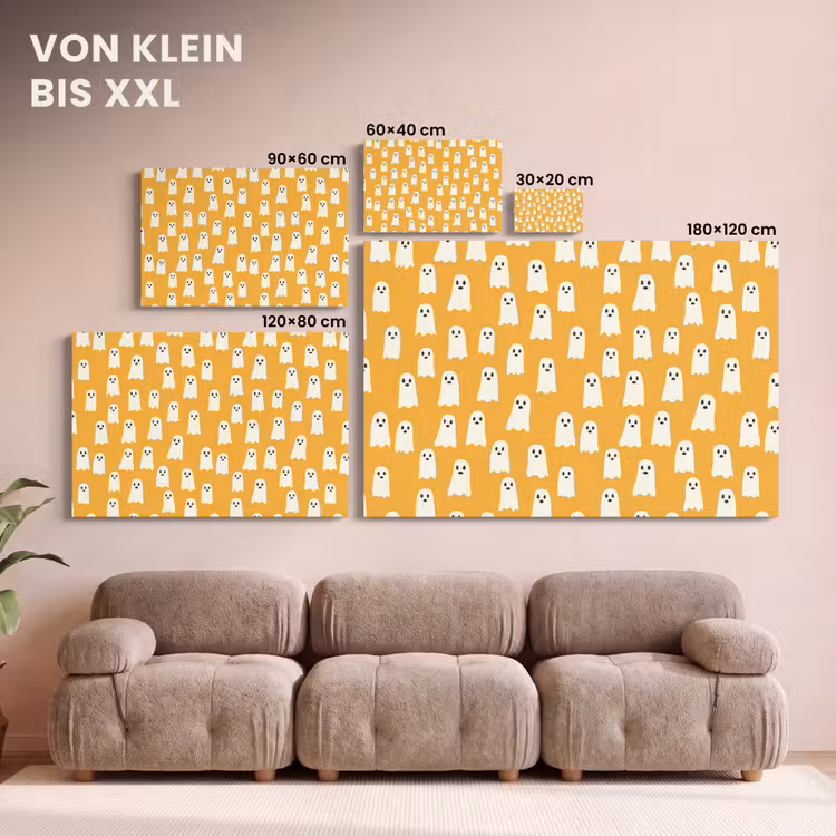 Halloween - Spookjes - Oker canvas 2cm klein 34 -Xsfeer8_DE