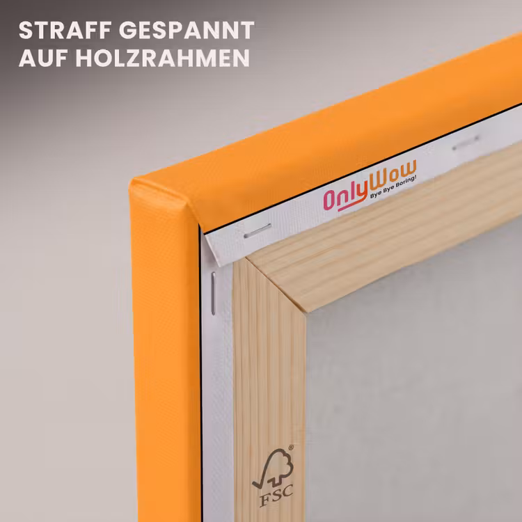 Hamburger - Oranje - Neon - popart canvas 2cm klein -uniquesellingpoint_afwerking-onlywow_DE