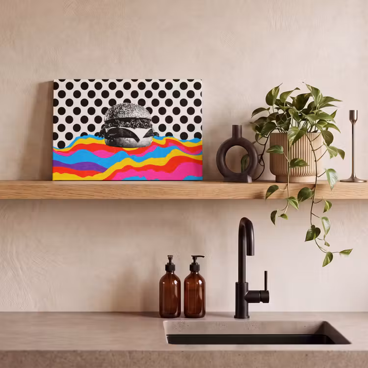 Hamburger - Stippen - Golven - Kleuren canvas 2cm klein -closeup_print_DE