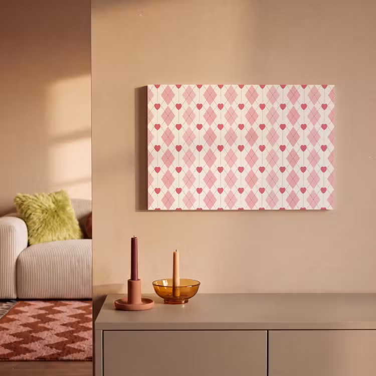 Ruiten - Klassiek - Roze - Wit canvas 2cm klein 34 -sfeer1