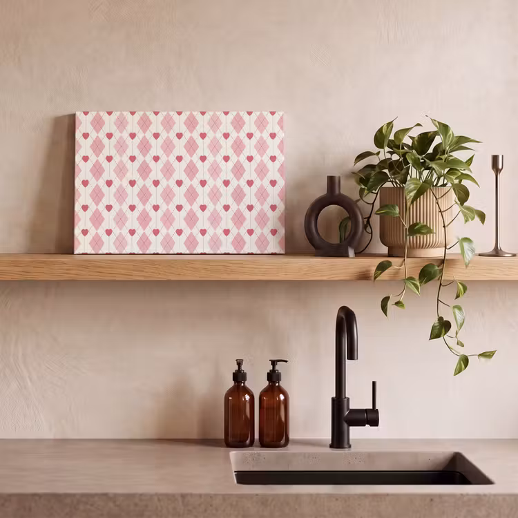 Ruiten - Klassiek - Roze - Wit canvas 2cm klein 34 -sfeer3