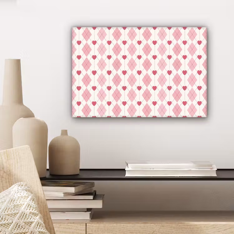Ruiten - Klassiek - Roze - Wit canvas 2cm klein 34 -sfeer6