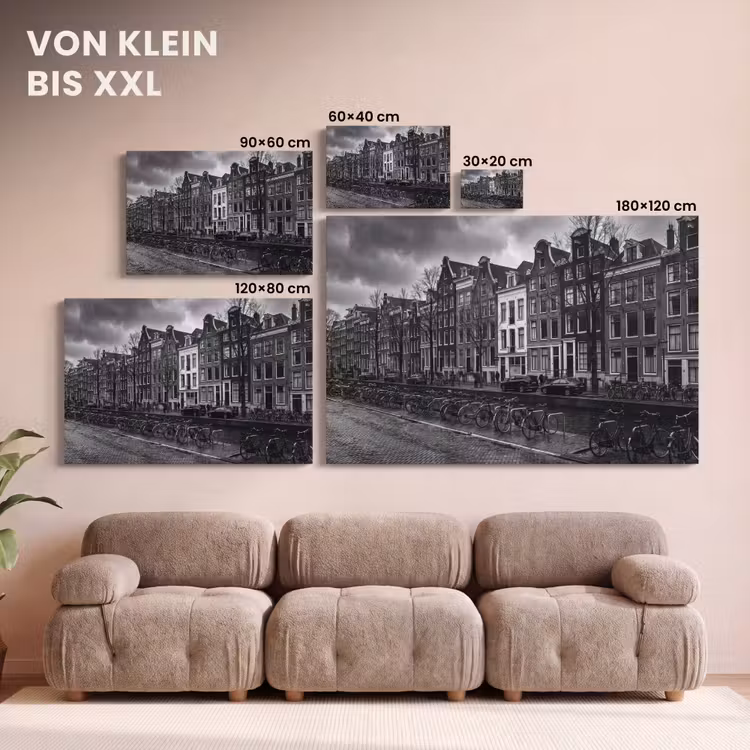Huis - Gracht - Amsterdam - Architectuur - Zwart-wit canvas 2cm klein -Xsfeer8_DE