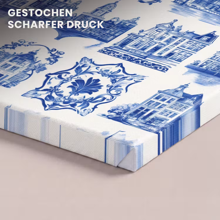 Huizen - Schepen - Blauw canvas 2cm klein 34 -closeup_print_DE