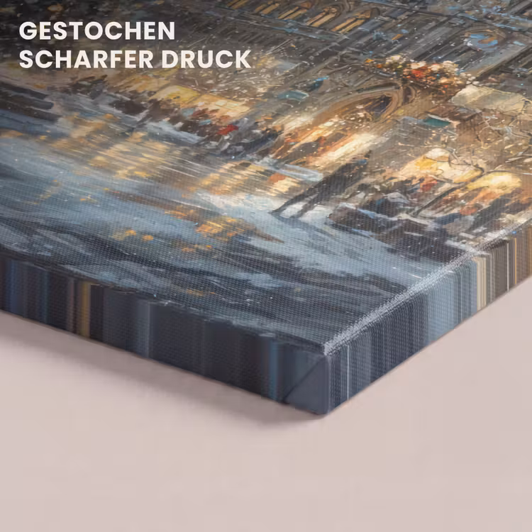 Kerstnacht - Stadsplein - Meerkleurig canvas 2cm klein -uniquesellingpoint_afwerking-onlywow_DE