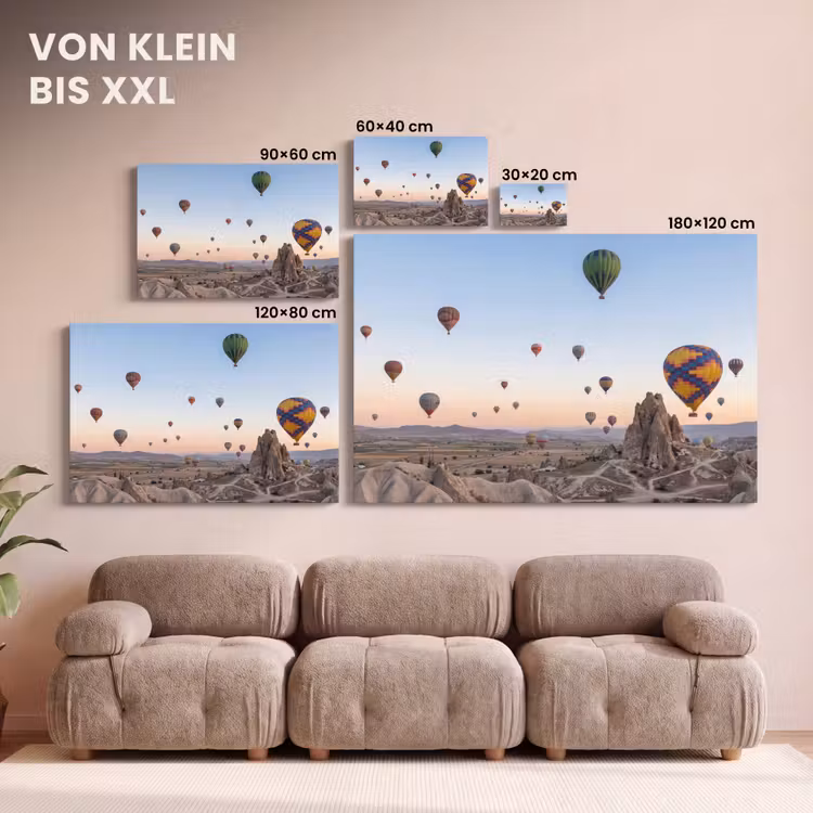 Luchtballonnen - Rotsen - Zonsopgang canvas 2cm klein -Xsfeer8_DE