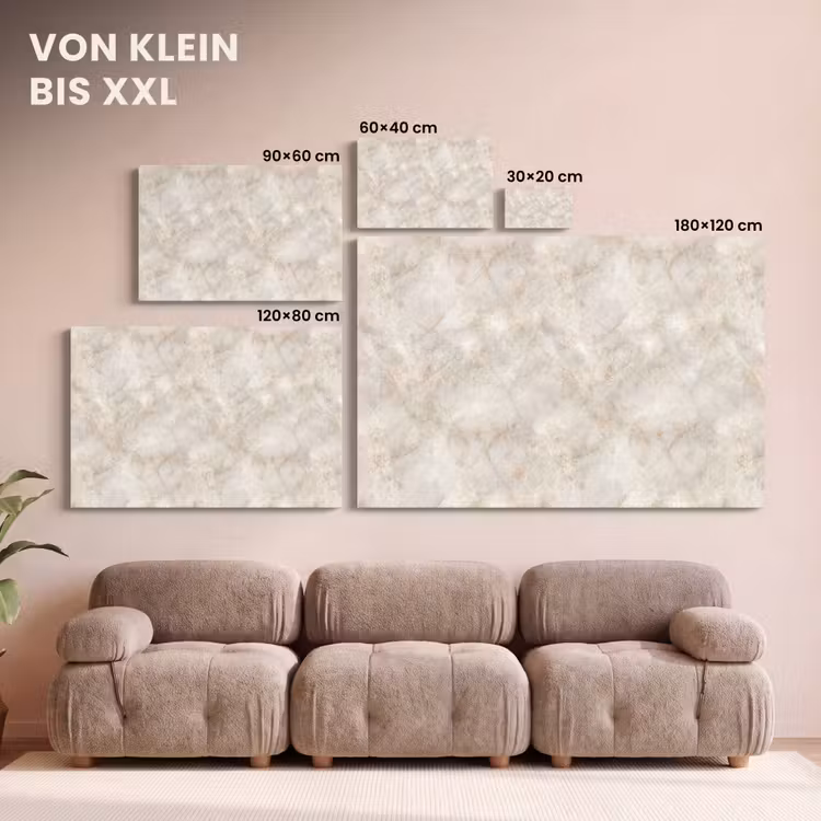 Lichtbeige - Goudbruine Nerven - Marmer canvas 2cm klein 34 -Xsfeer8_DE