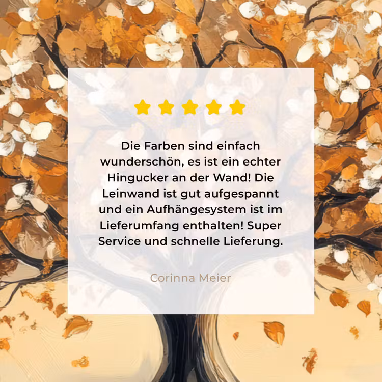 Herfst - Boom - Oranje - Bladeren - Levensboom - Abstract canvas 2cm klein -sfeer3